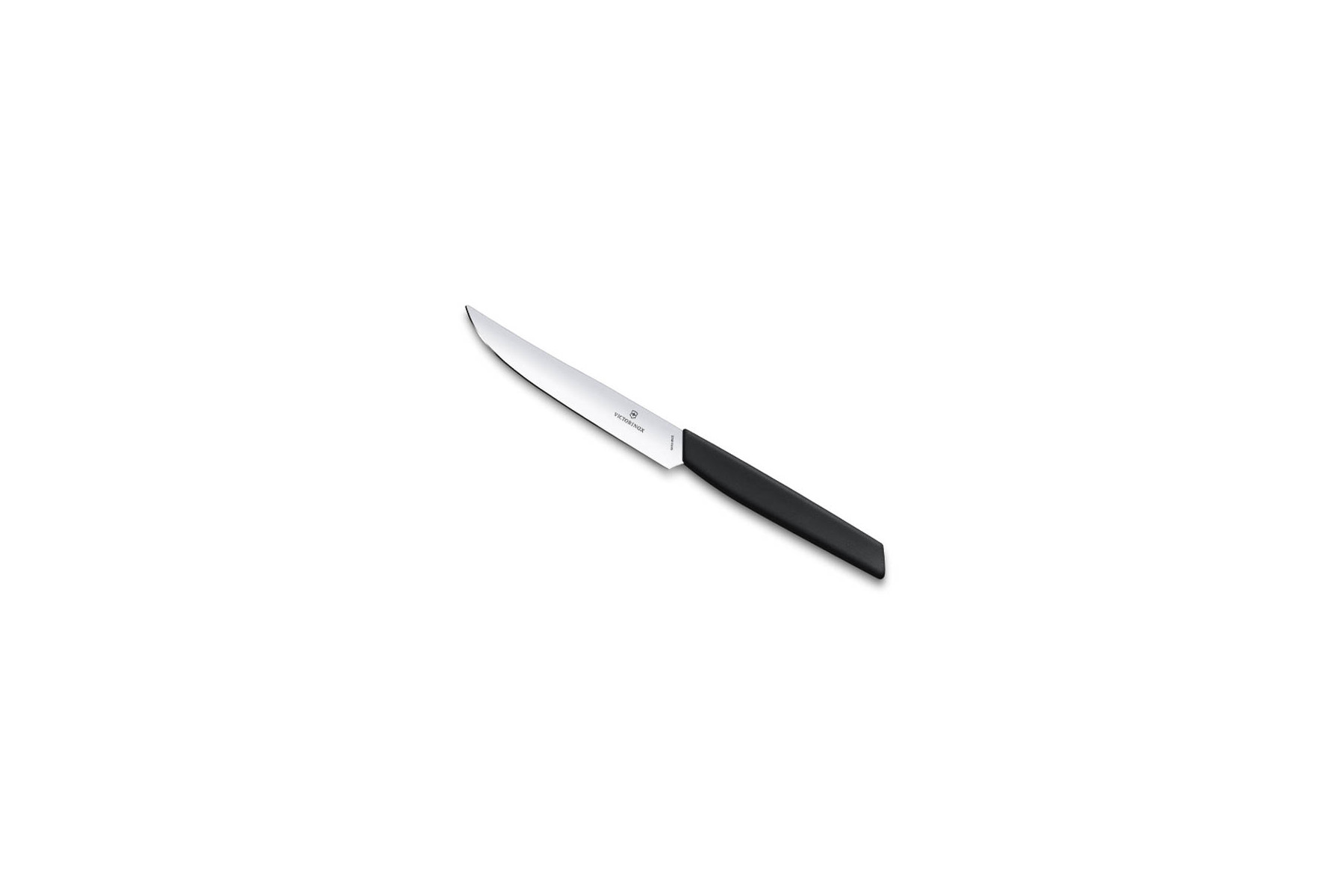 Couteau à steak Victorinox Swiss Modern lame lisse 12 cm - manche noir