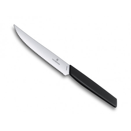 Couteau à steak Victorinox Swiss Modern lame dentéel 12 cm - manche noir