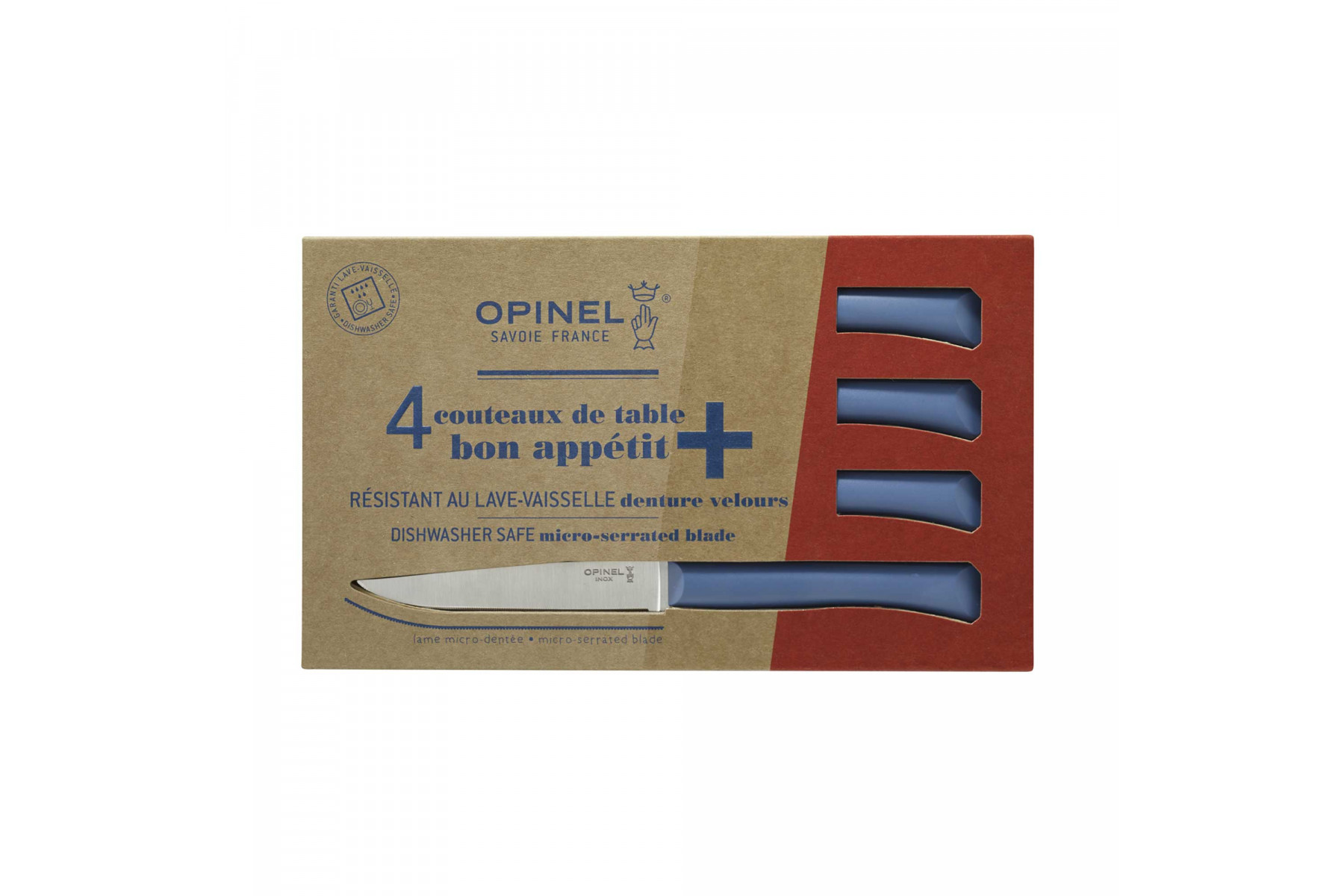 Coffret 4 couteau de table Opinel Bon Appétit bleu