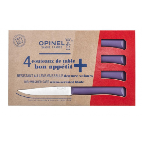 Coffret 4 couteaux de table Opinel Bon Appétit violet