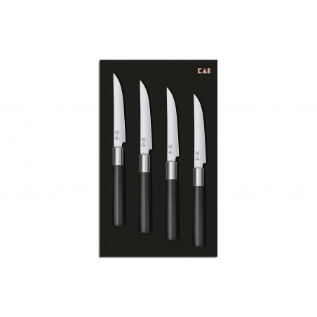 Coffret de 4 couteaux de table Kai Wasabi Black