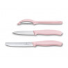 Set 3 pièces : couteau office 8 cm, couteau tomates et éplucheur universel Victorinox - rose pastel