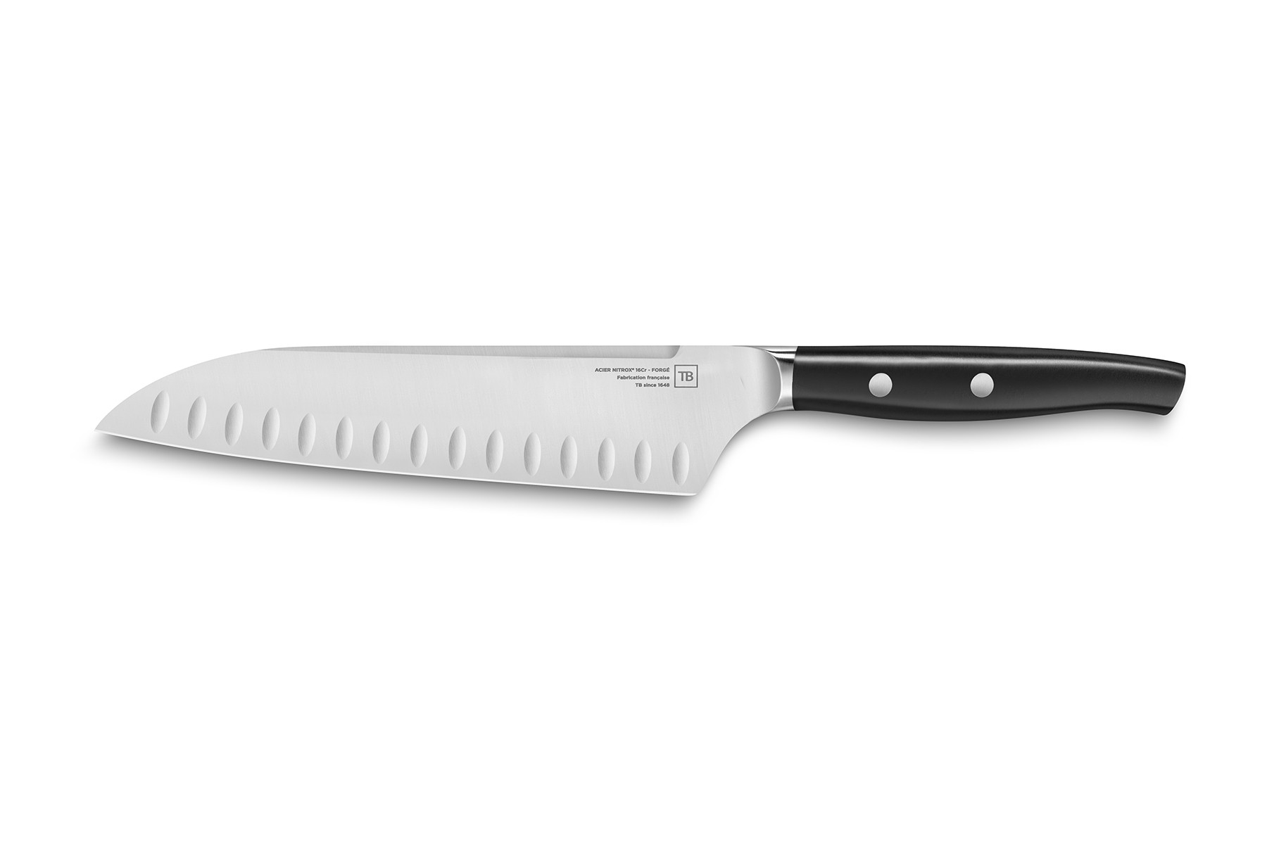 Couteau de cuisine Tarrerias-Bonjean - Couteau santoku alvéolé 18 cm Brigade Forgé Premium