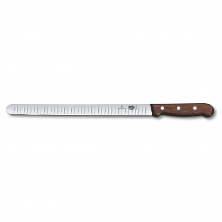 Couteau à jambon Victorinox Wood - Lame 30 cm dentée - Manche Palissandre