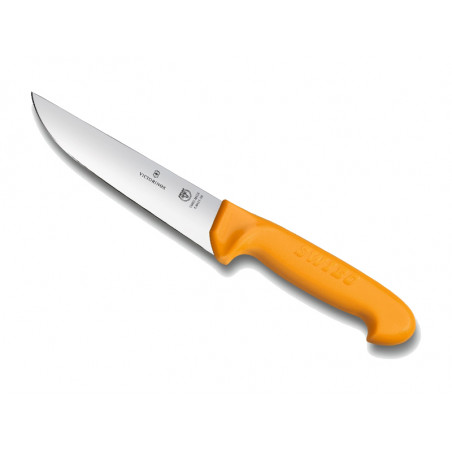 Couteau de boucher Swibo lame 18 cm - Manche grillon jaune