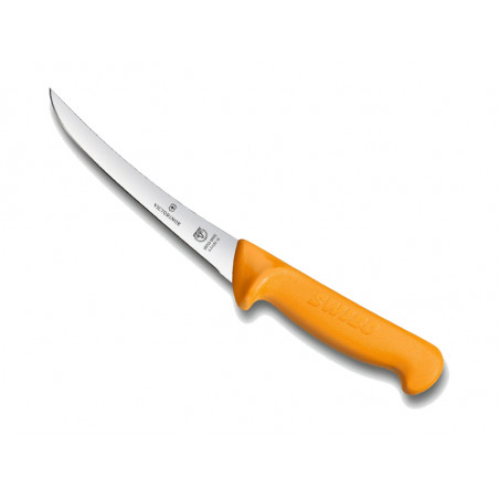 Couteau à désosser Swibo lame dos renversé 16 cm - Manche grillon jaune