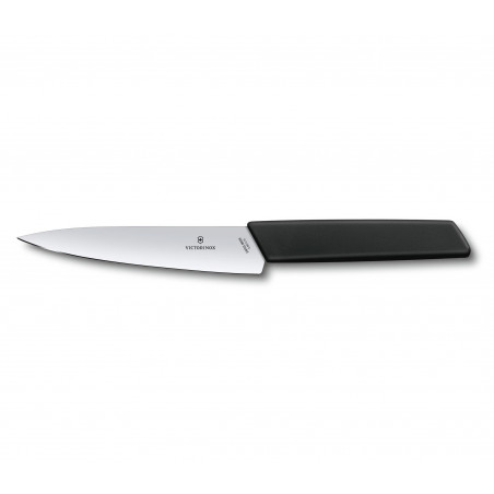 Couteau à découper Victorinox Swiss Modern - lame 15 cm - manche noir