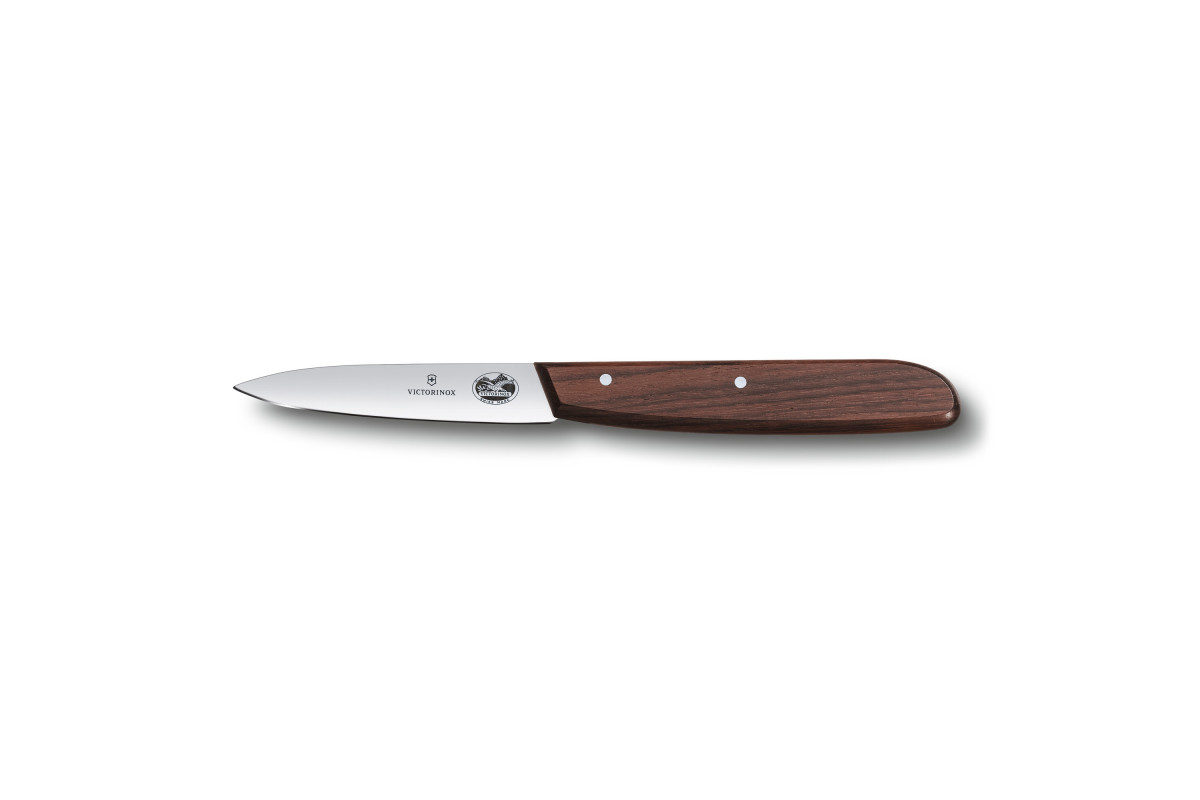 Couteau d'office Victorinox lame 8 cm pointe milieu manche palissandre.
