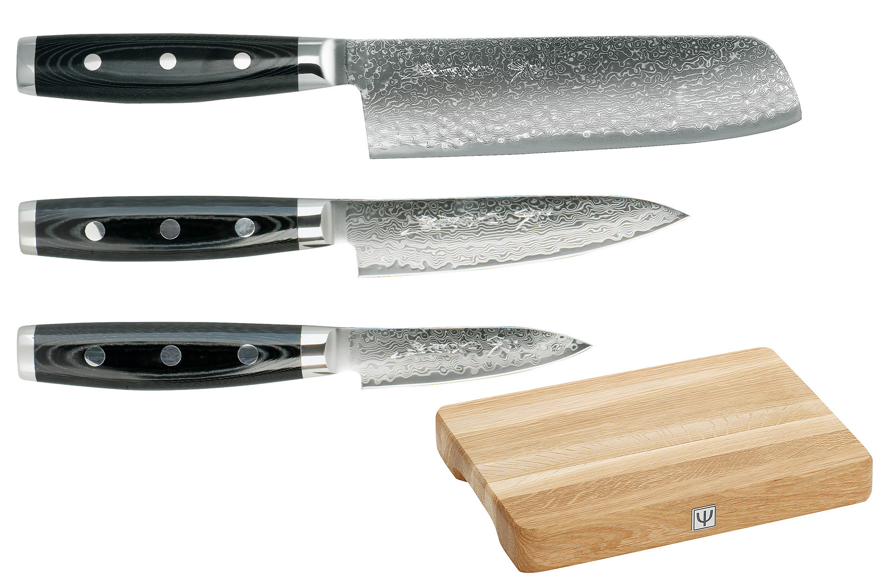 Set de 3 couteaux japonais Yaxell "Gou" - Forme vegan + planche à découper