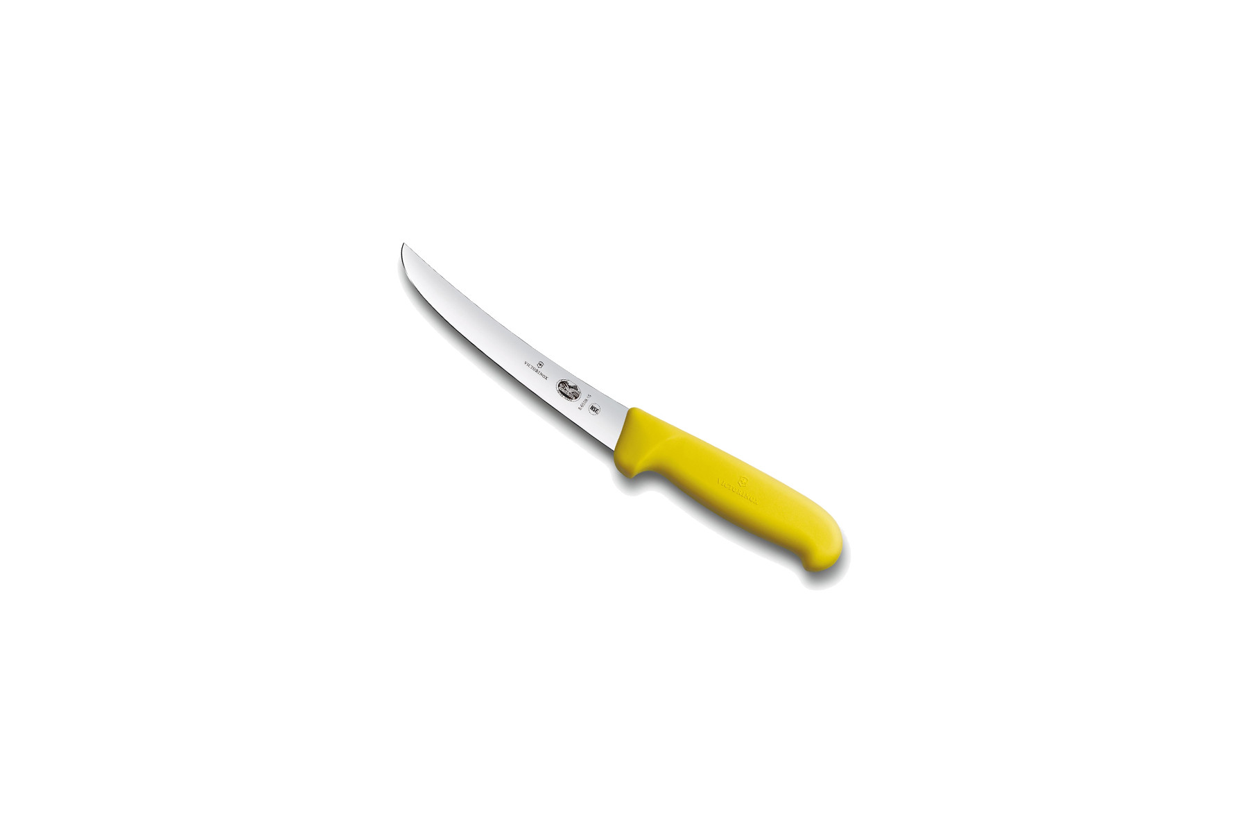 Couteau à désosser Victorinox lame large dos renversé 15 cm - Manche Fibrox jaune