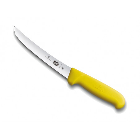 Couteau à désosser Victorinox lame large dos renversé 15 cm - Manche Fibrox jaune