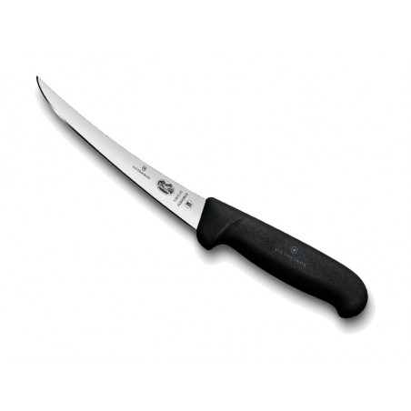 Couteau à désosser Victorinox lame flexible dos renversé 12 cm - Manche Fibrox noir