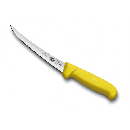 Couteau à désosser Victorinox lame flexible dos renversé 12 cm - Manche Fibrox jaune