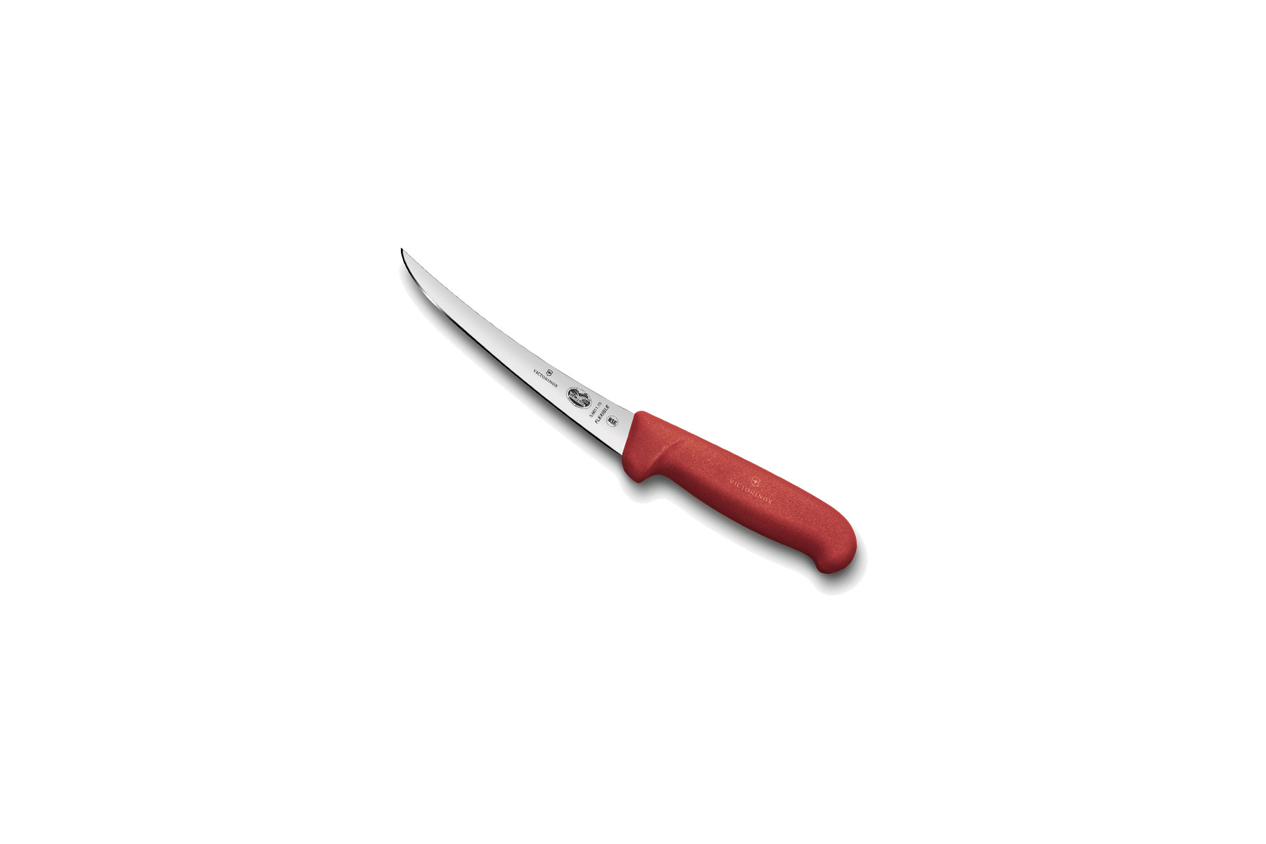 Couteau à désosser Victorinox lame flexible dos renversé 12 cm - Manche Fibrox rouge
