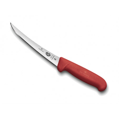 Couteau à désosser Victorinox lame flexible dos renversé 12 cm - Manche Fibrox rouge