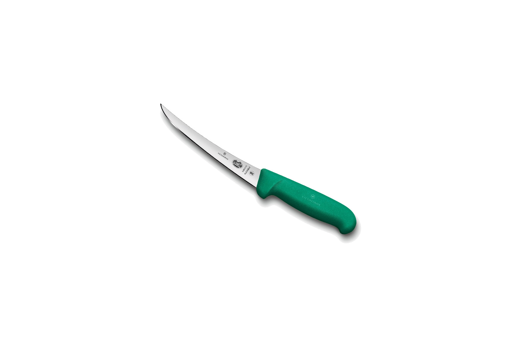 Couteau à désosser Victorinox lame flexible dos renversé 12 cm - Manche Fibrox vert