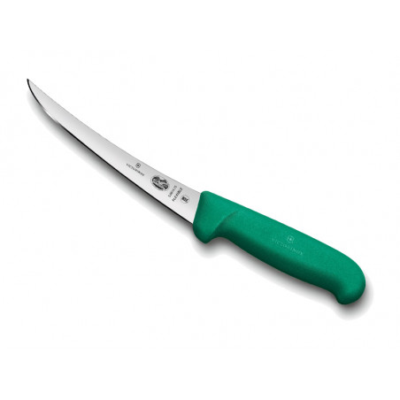 Couteau à désosser Victorinox lame flexible dos renversé 15 cm - Manche Fibrox vert