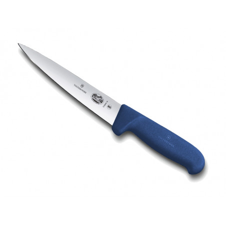 Couteau à désosser/saigner Victorinox lame 16 cm - Manche Fibrox bleu