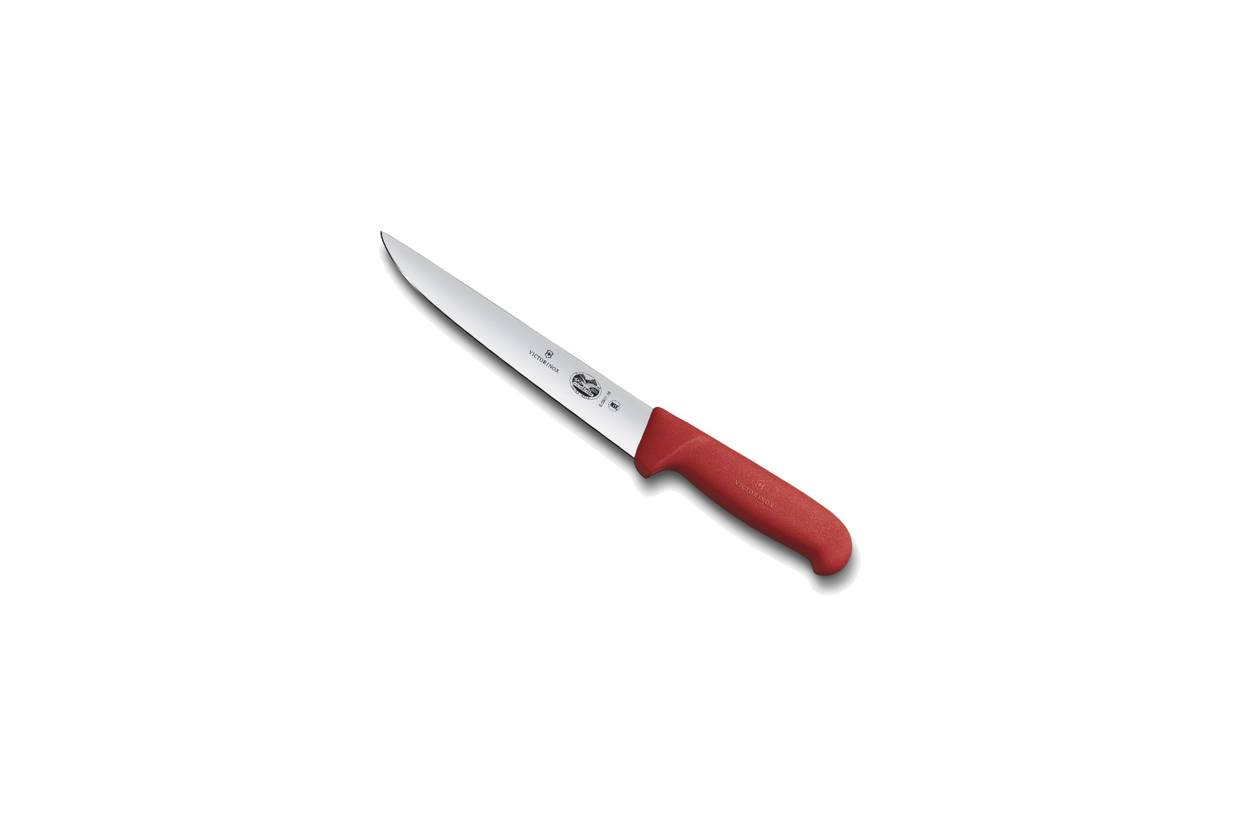Couteau à saigner/découper Victorinox lame 22 cm - Manche Fibrox rouge