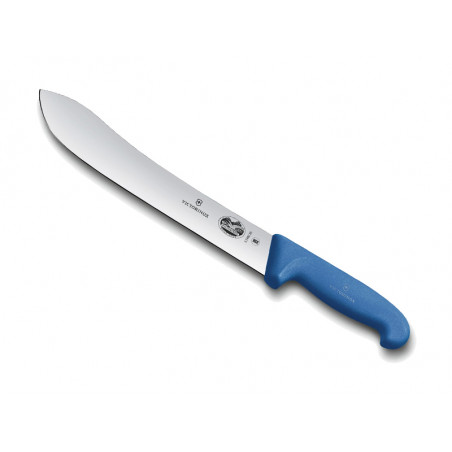 Couteau de boucher Victorinox lame pointe large 25 cm - Manche Fibrox Bleu