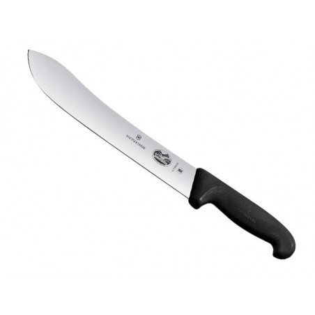Couteau de boucher Victorinox lame pointe large 25 cm - Manche Fibrox noir