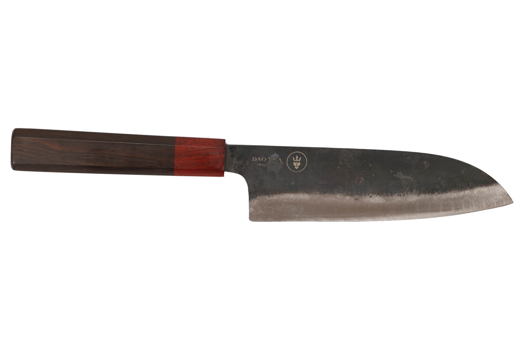 Couteau artisanal de cuisine Dao Vua manche octogonal - Santoku 18 cm